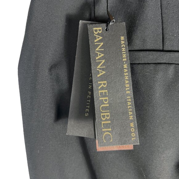 NWT Banana Republic Ryan Slim Straight-Fit Washable Wool-Blend Pants Black Sz 14 - Picture 9 of 15